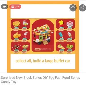 Surprised New Block Series DIY Egg Fast Food Series Candy Toy. Great for Easter!